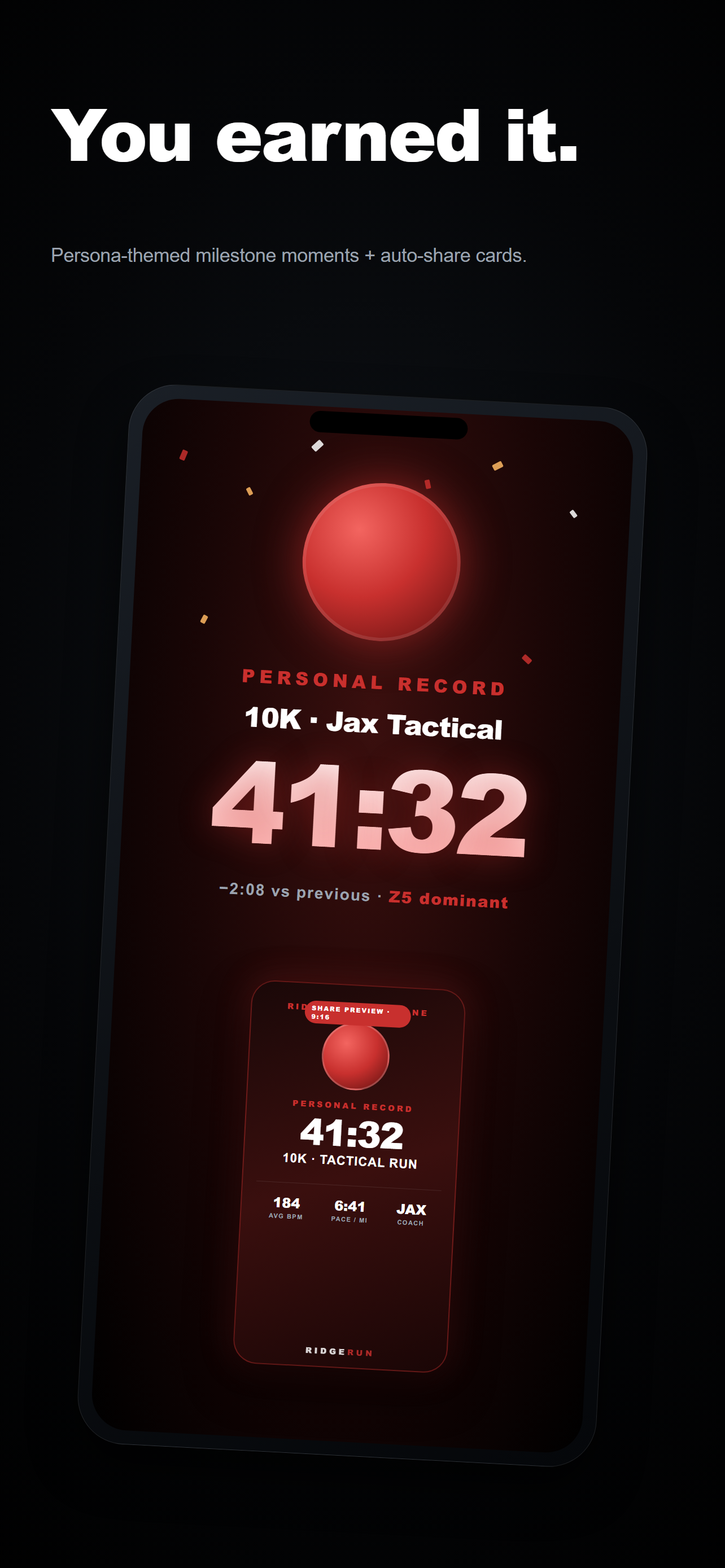 RuckMode completed effort summary app screenshot